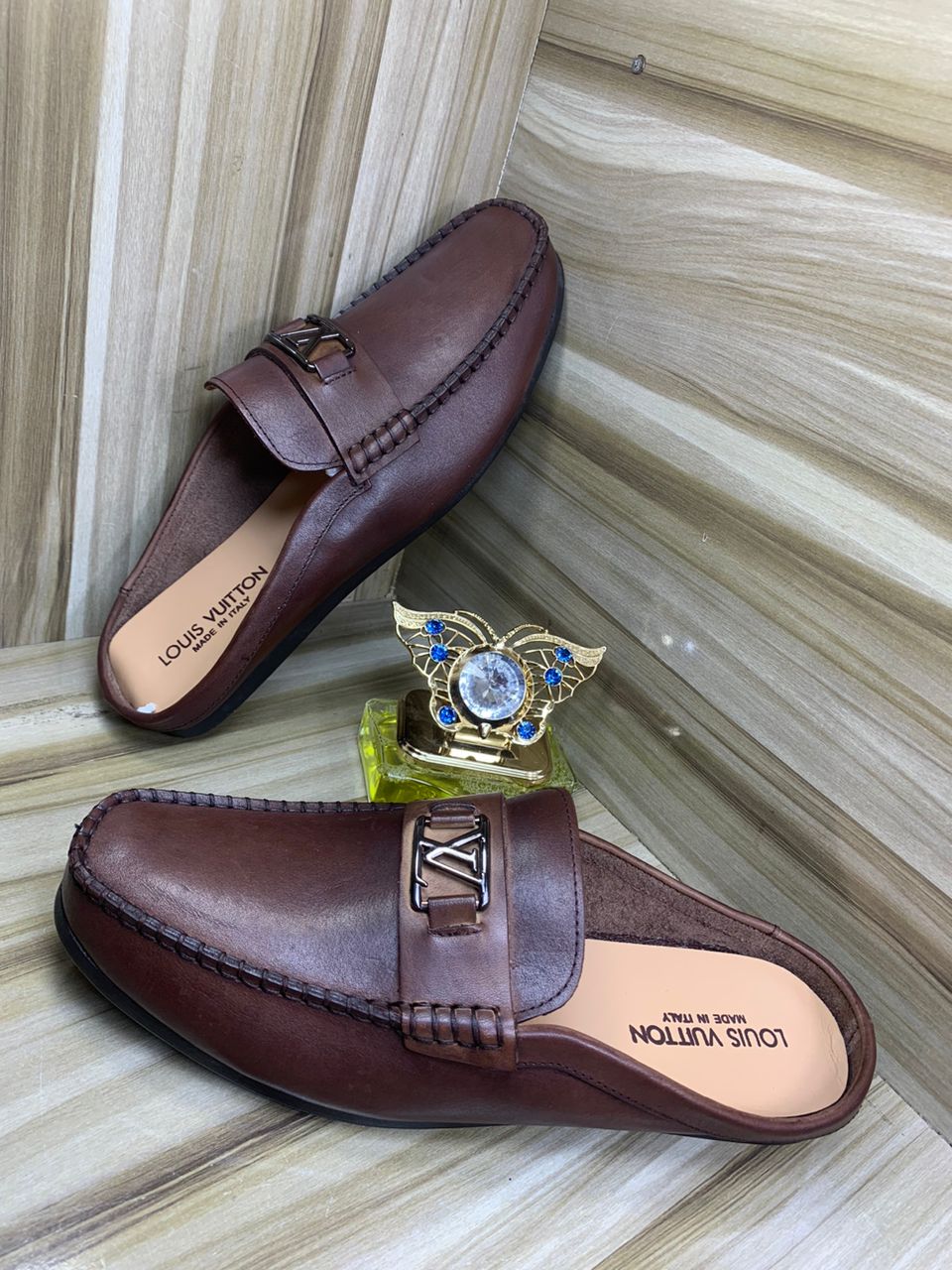 Louis Vuitton Half Shoe For Men-Brown