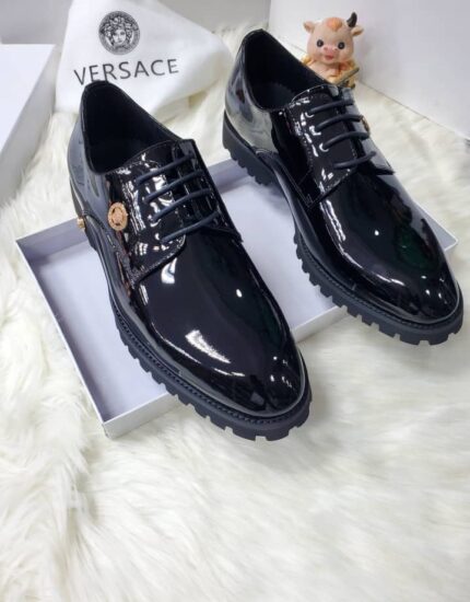 Black Versace Lace Up Quality Shoes