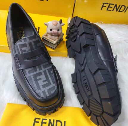 Black Fendi Quality Italian Shoes